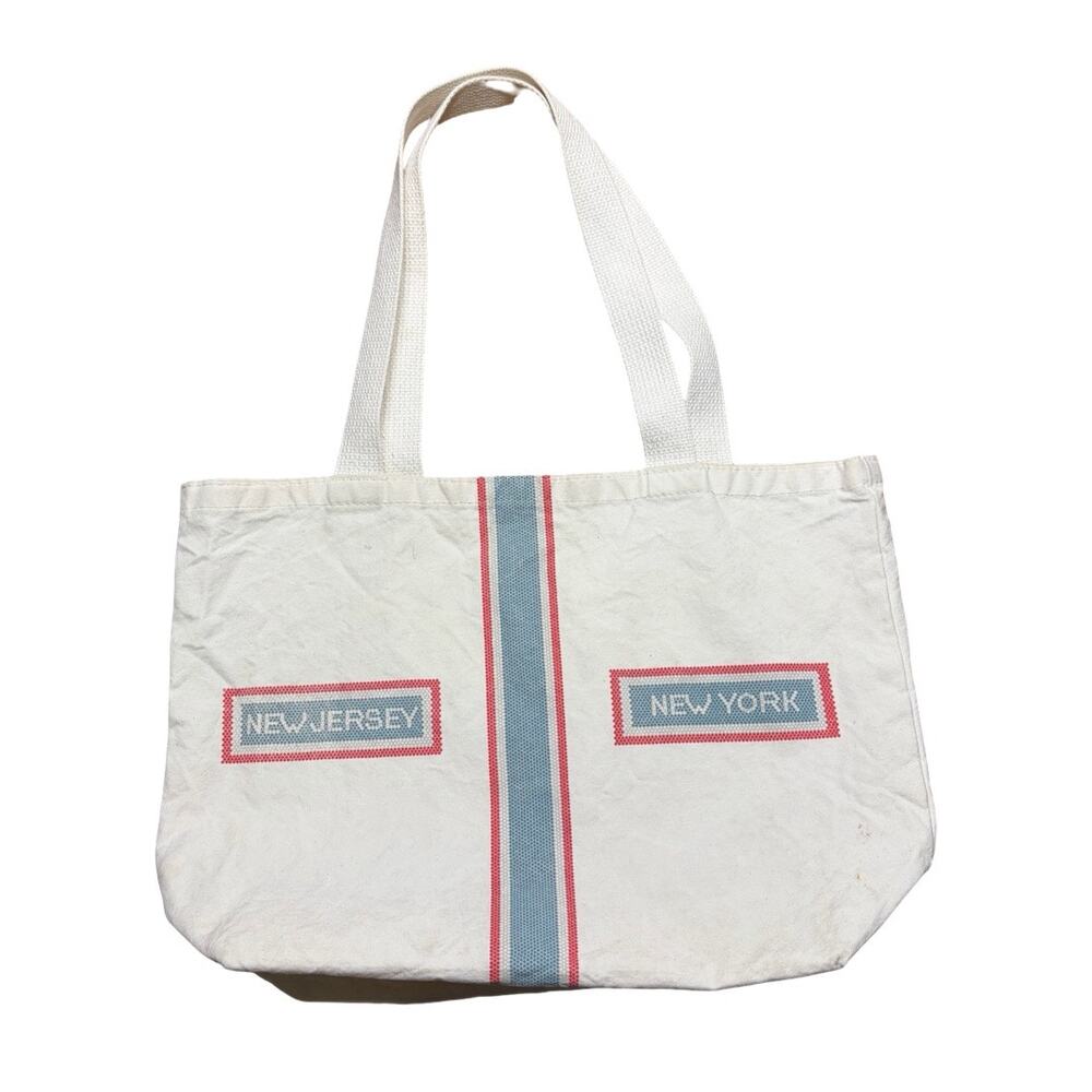 Fishs Eddy New Jersey New York Graphic Print Cream Tote